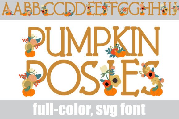 Pumpkin Posies: A Floral Serif Font for Autumn Designs