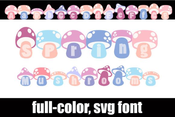 Spring Mushrooms: A Playful Pastel Font for Creative Projects